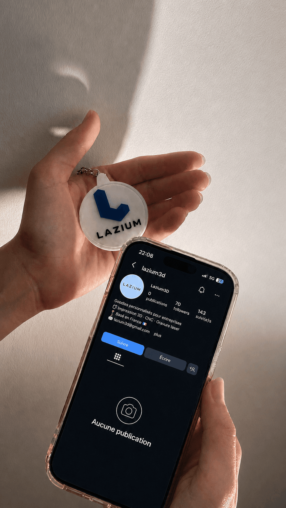Accès Instagram par NFC