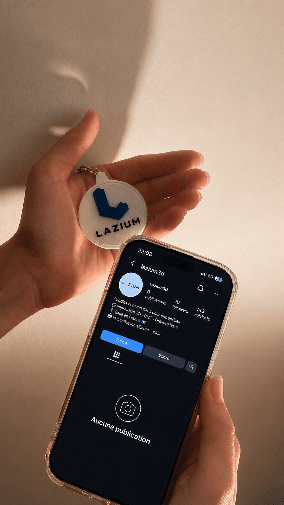 Accès Instagram par NFC
